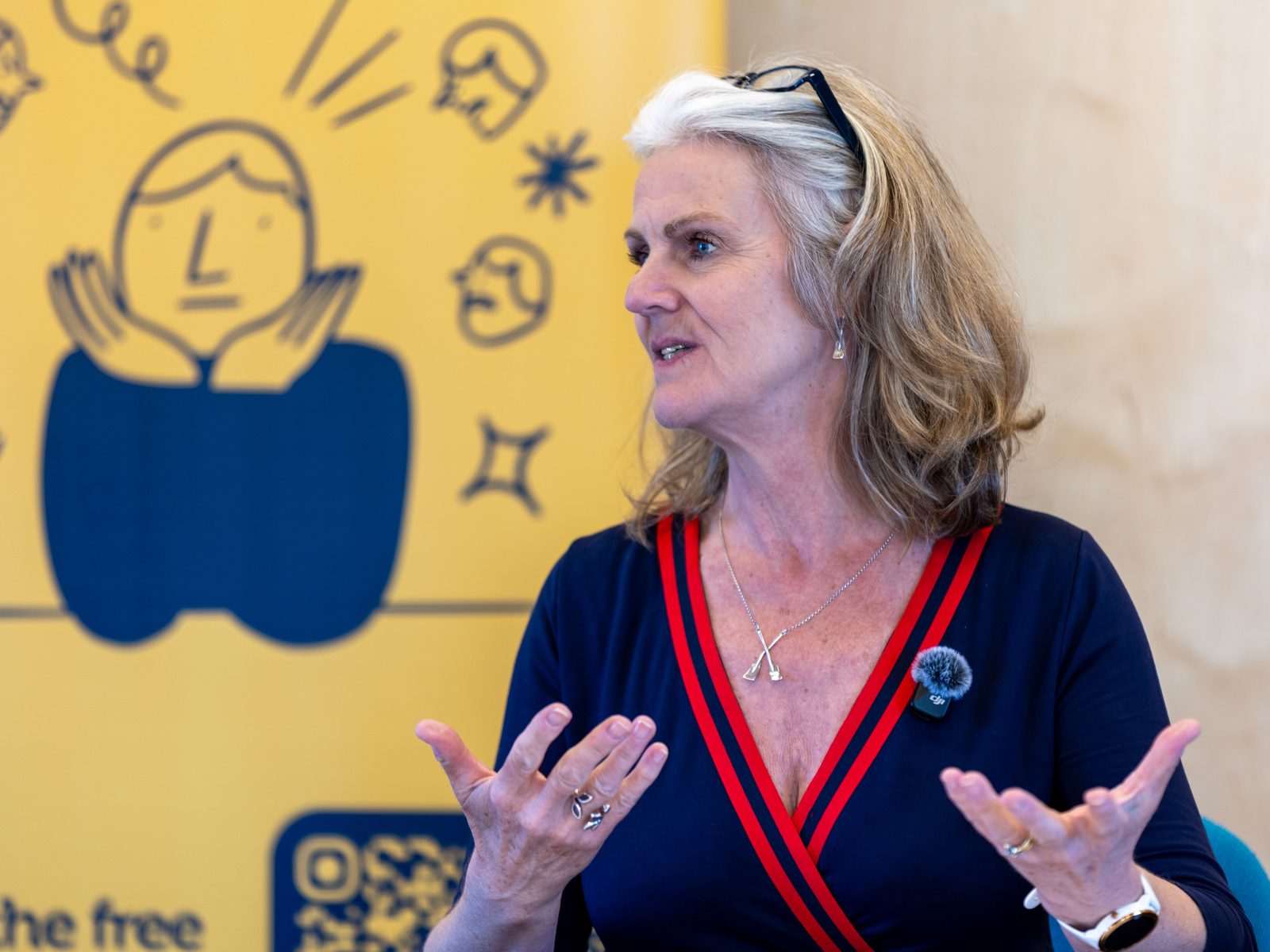 Jill mid-explanation at a workshop